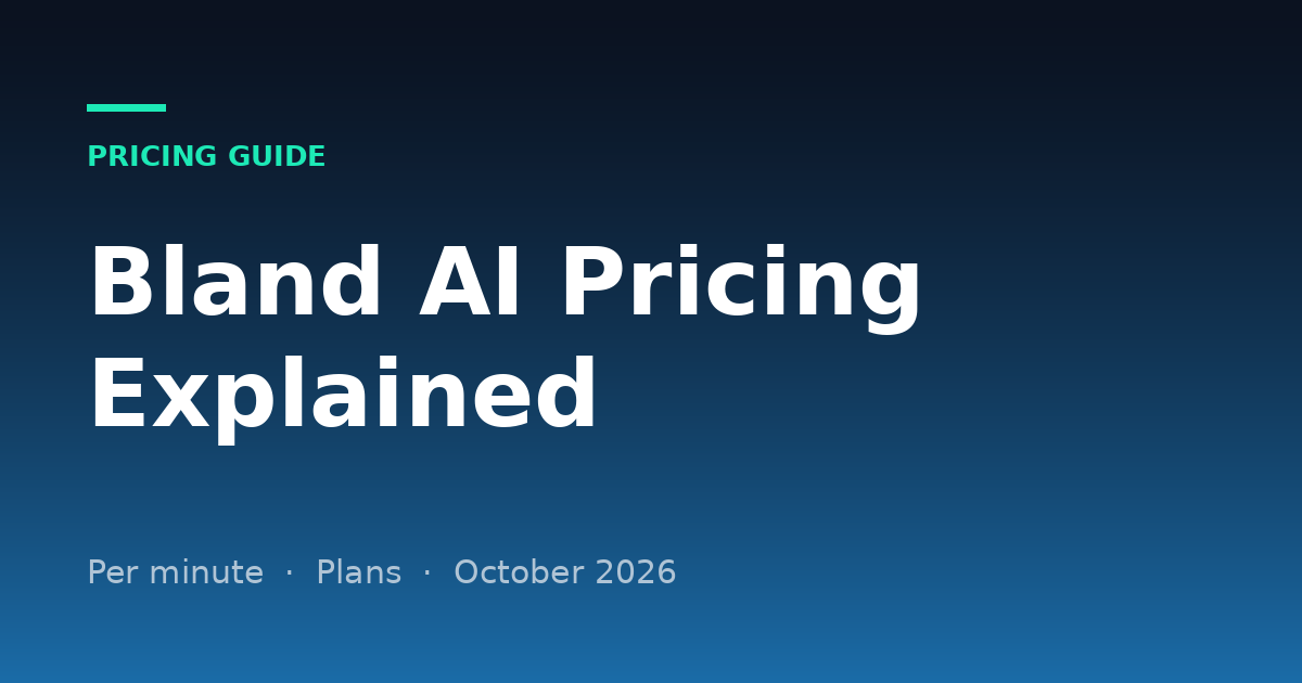Bland AI Pricing (2026): Per-Minute Rates, Plan Caps and Monthly Costs