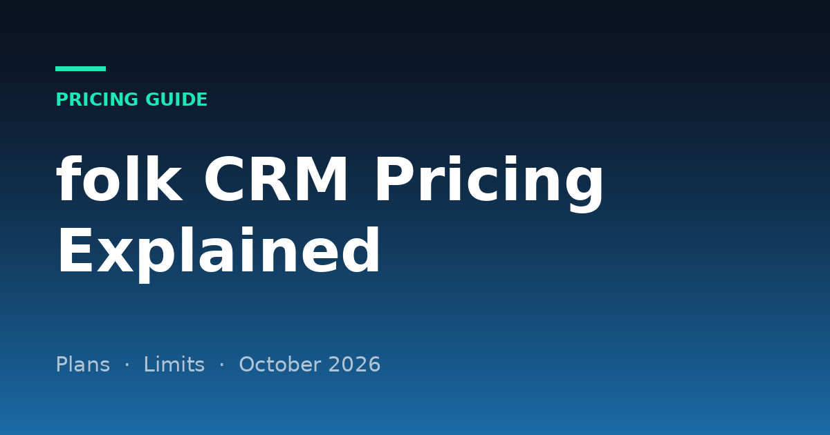 folk CRM Pricing (2026): Plans, Usage Limits and What a Year Costs