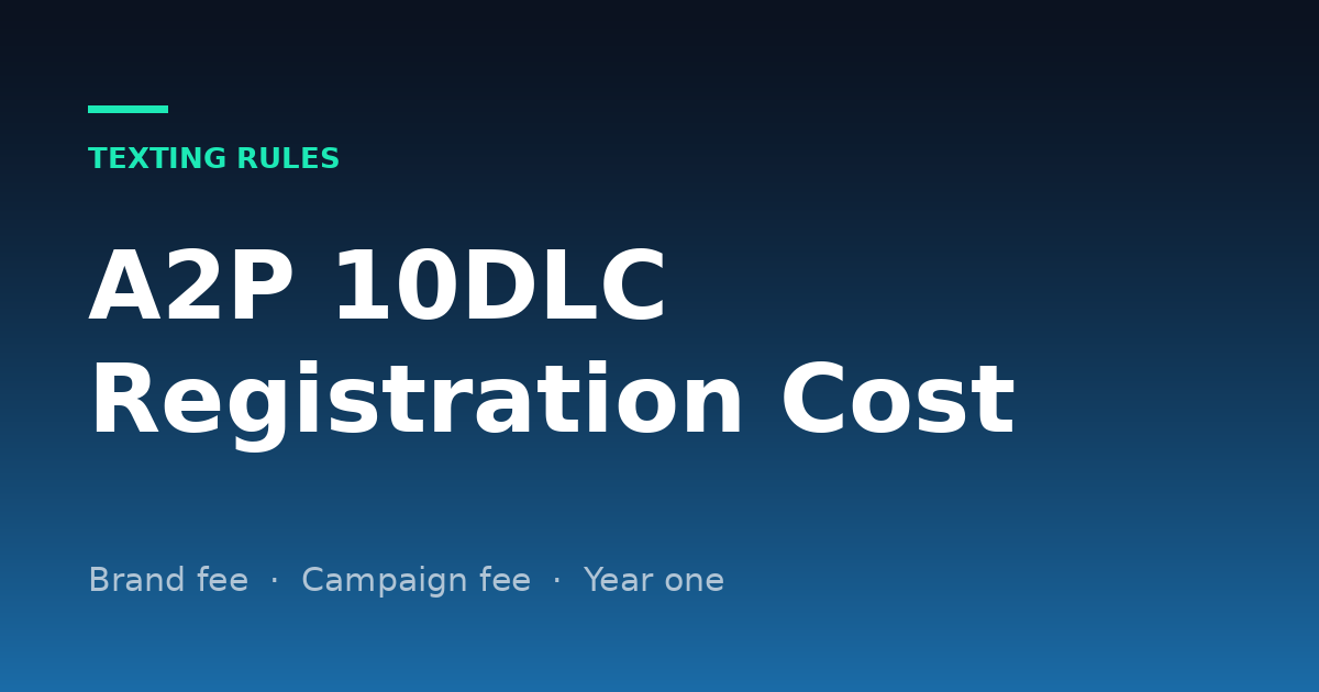 A2P 10DLC Registration Cost (2026): Brand, Campaign and Monthly Fees Explained
