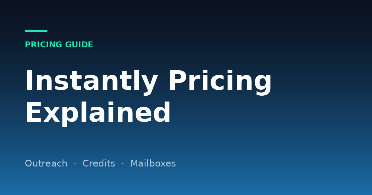 Instantly Pricing Explained (2026): Outreach Plans, Credits and Mailboxes