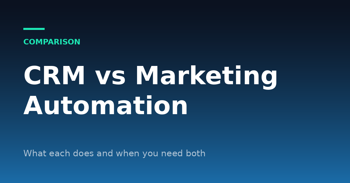CRM vs Marketing Automation: What Is the Difference and Do You Need Both?