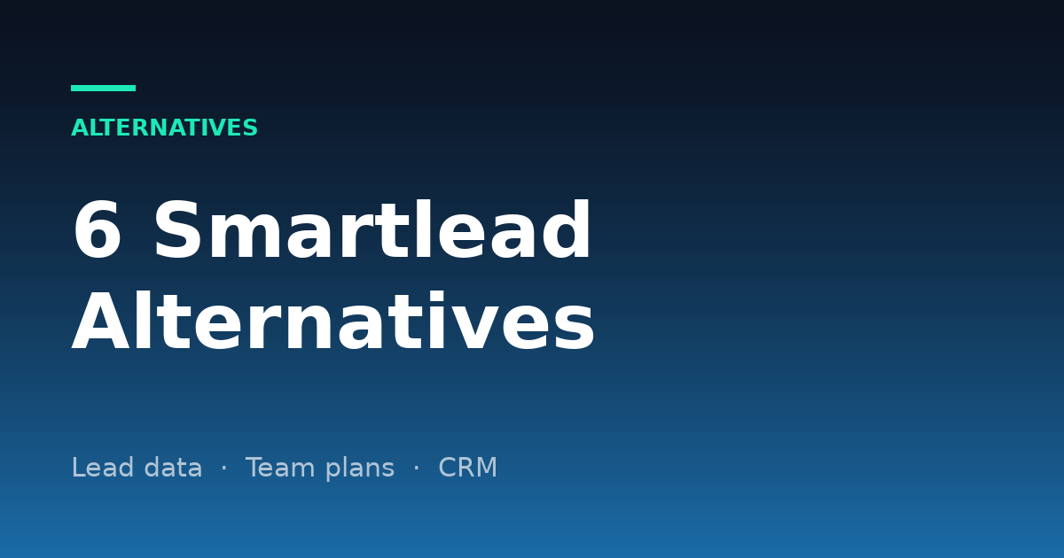 6 Best Smartlead Alternatives in 2026 (With Current Pricing)