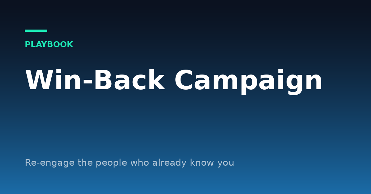 Win-Back Campaign: How to Re-Engage Dormant Customers and Leads