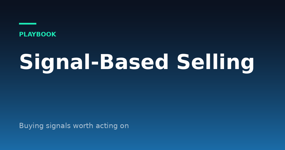Signal-Based Selling for Small Teams: Buying Signals Worth Acting On