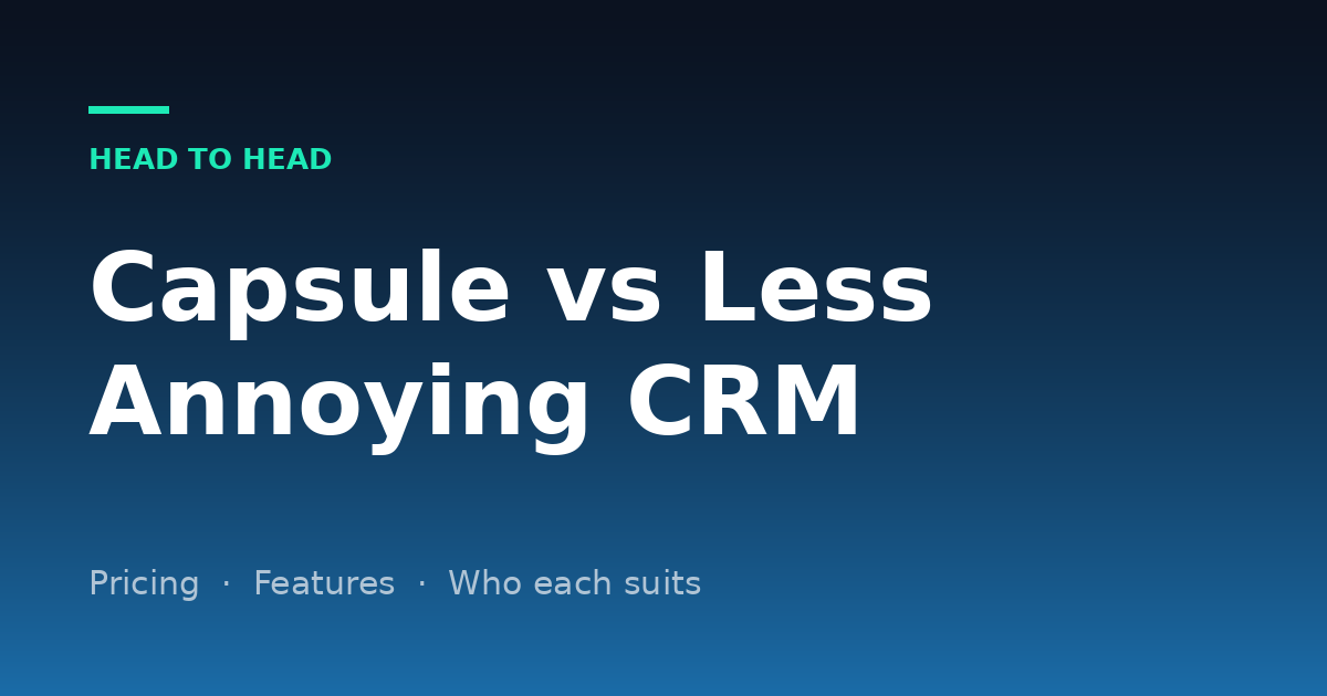 Capsule CRM vs Less Annoying CRM (2026): Pricing, Limits and Which to Pick