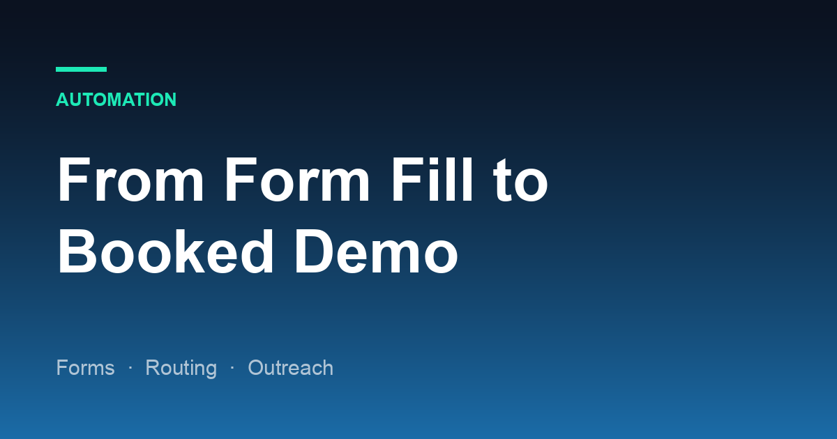 From First Form Fill to Booked Demo in Scalry