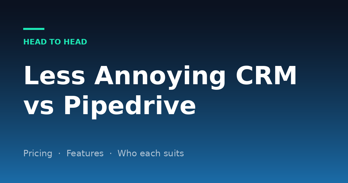 Less Annoying CRM vs Pipedrive (2026): Price, Simplicity and Automation