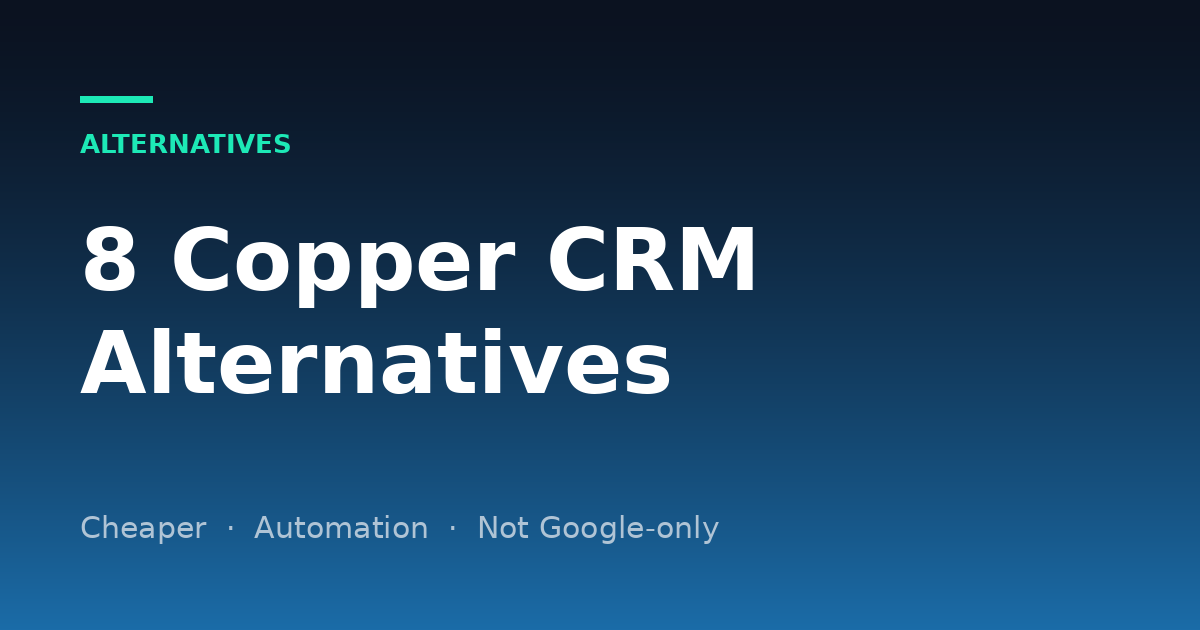 8 Best Copper CRM Alternatives in 2026 (With Current Pricing)