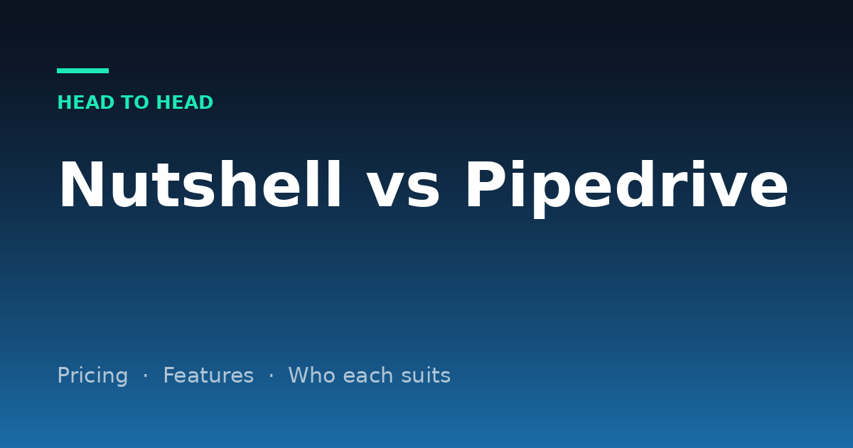 Nutshell vs Pipedrive (2026): Pricing, Automation and Which CRM to Pick