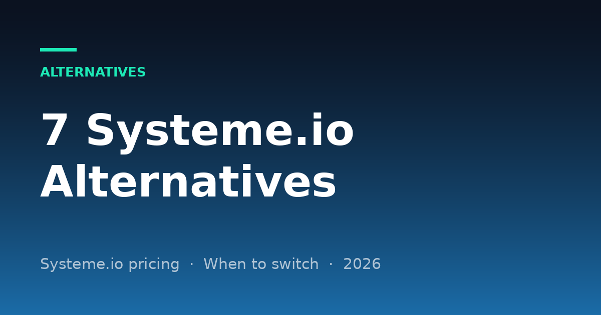 7 Best Systeme.io Alternatives in 2026 (Plus What Systeme.io Costs)