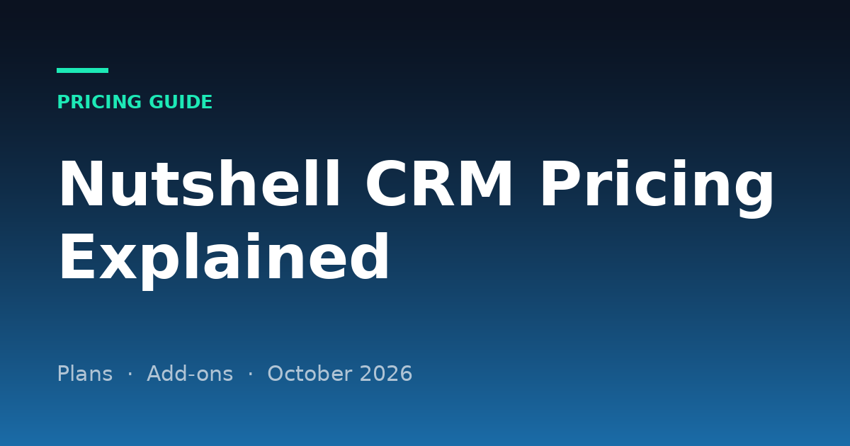 Nutshell CRM Pricing (2026): All 5 Plans, Add-ons and Yearly Totals