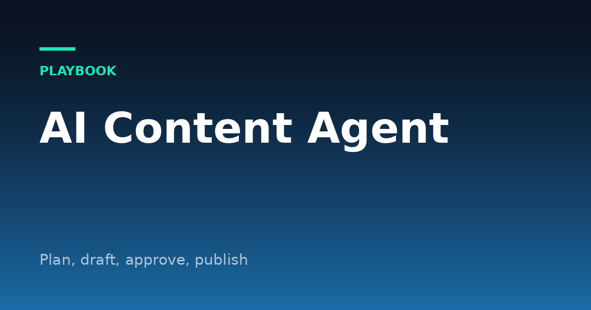AI Content Marketing Agent: Plan, Draft, Approve, Publish
