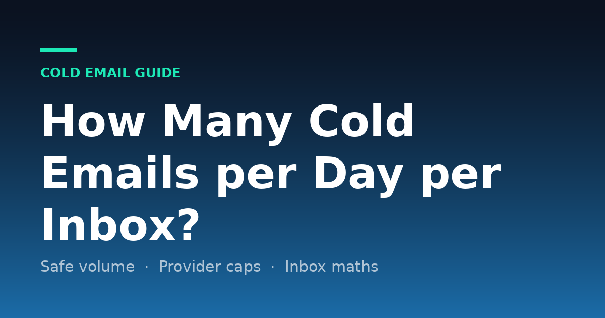 How Many Cold Emails per Day per Inbox? Safe Volume and Provider Limits (2026)
