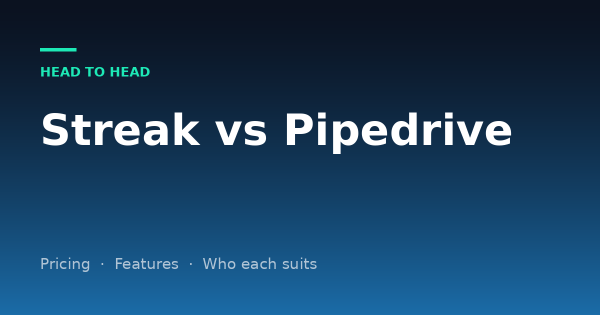 Streak vs Pipedrive (2026): Pricing, Gmail CRM vs Sales CRM