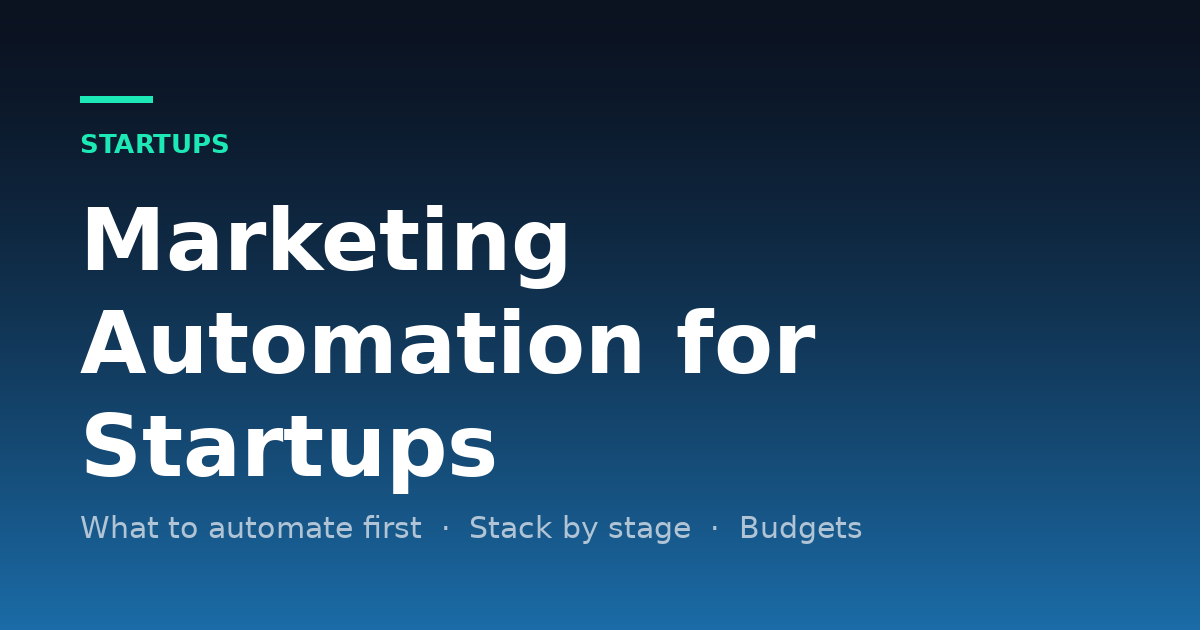 Marketing Automation for Startups: Stack and Budget by Stage (1–10 People)